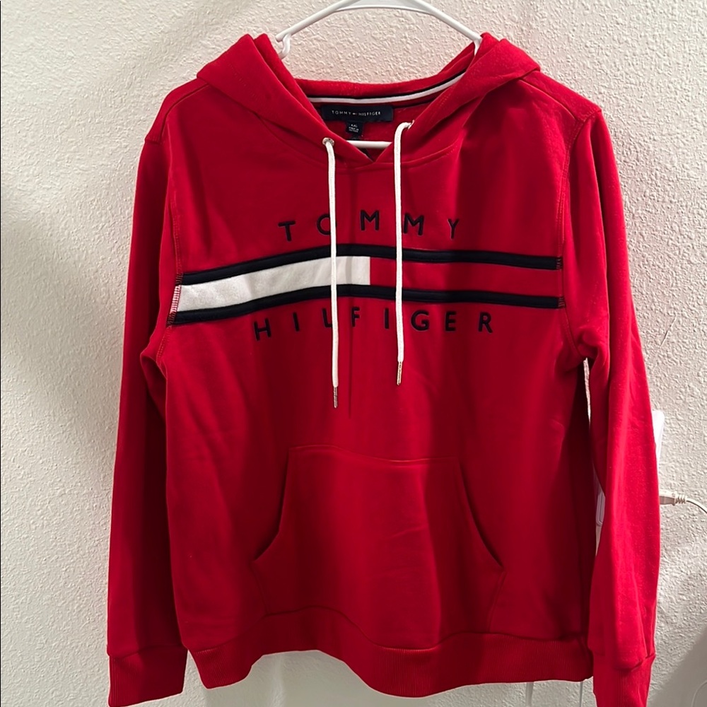 Tommy Hilfiger Red Sweatshirt/Hoodie with Navy Stripe